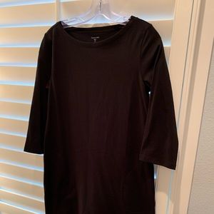 Black knit dress 3/4 sleeve dress